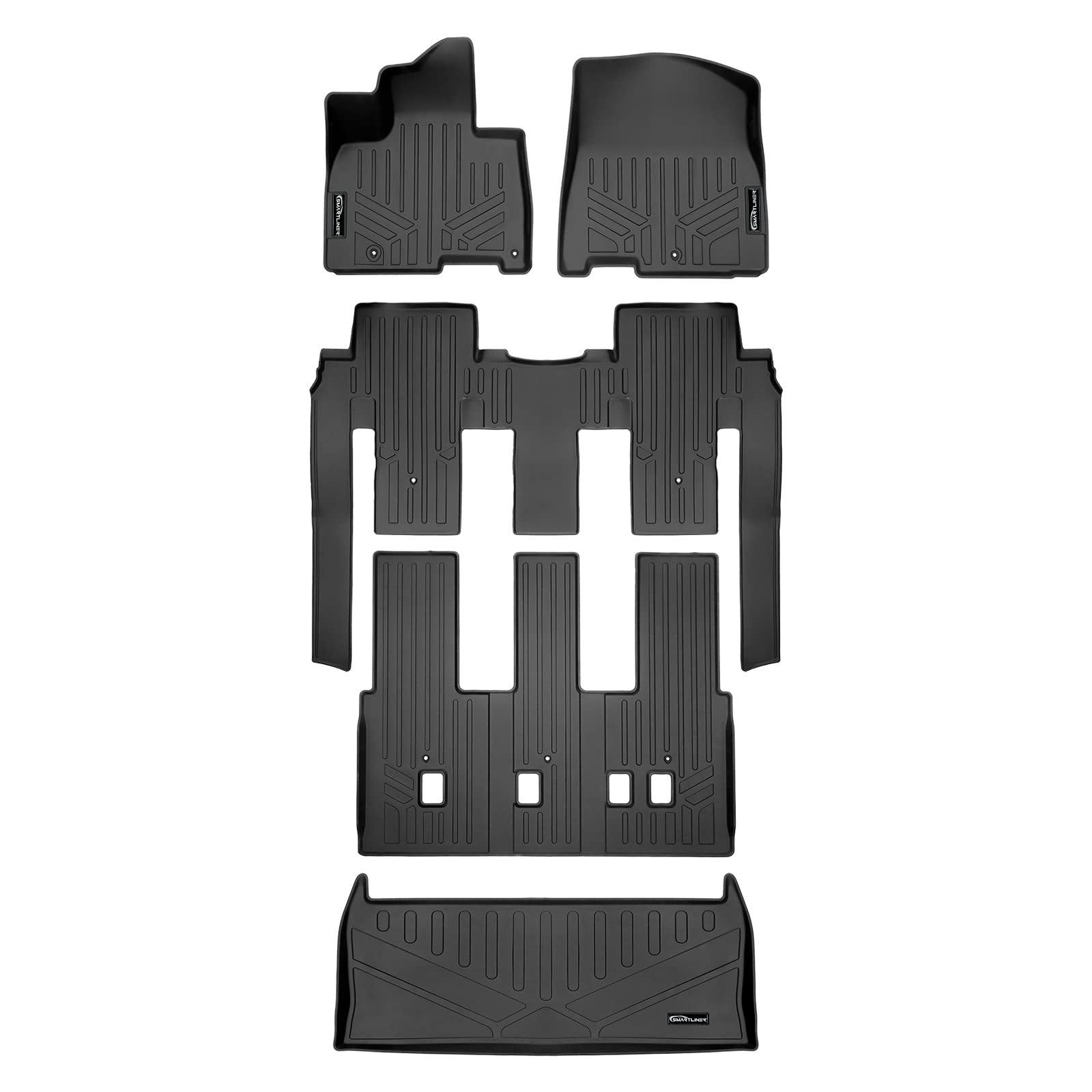 SMARTLINER Custom Fit All Weather 2 Row Floor Mats & Cargo Liner Set for 2022-2025 Kia Carnival Image