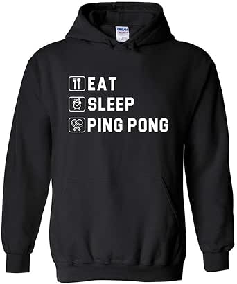 Amazon.com: Eat Sleep Ping Pong Hoodie in Black - Funny