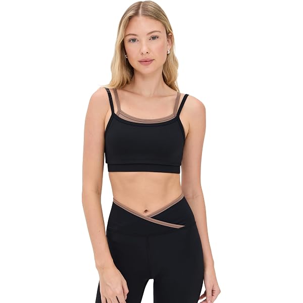 Yogalicious Nude Tech Contouring Cropped Bra Top - Apple Butter