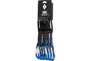 BLACK DIAMOND HotForge Hybrid Quickdraw Quickpack (6-Pack, 12cm) for Rock Climbing | Lightweight Aluminum Carabiners | Durable Dogbone | Smooth Clipping