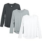 icyzone Long Sleeve Workout Shirts for Women - 3 Pack Athletic T Shirt, Running Exercise Yoga Tops