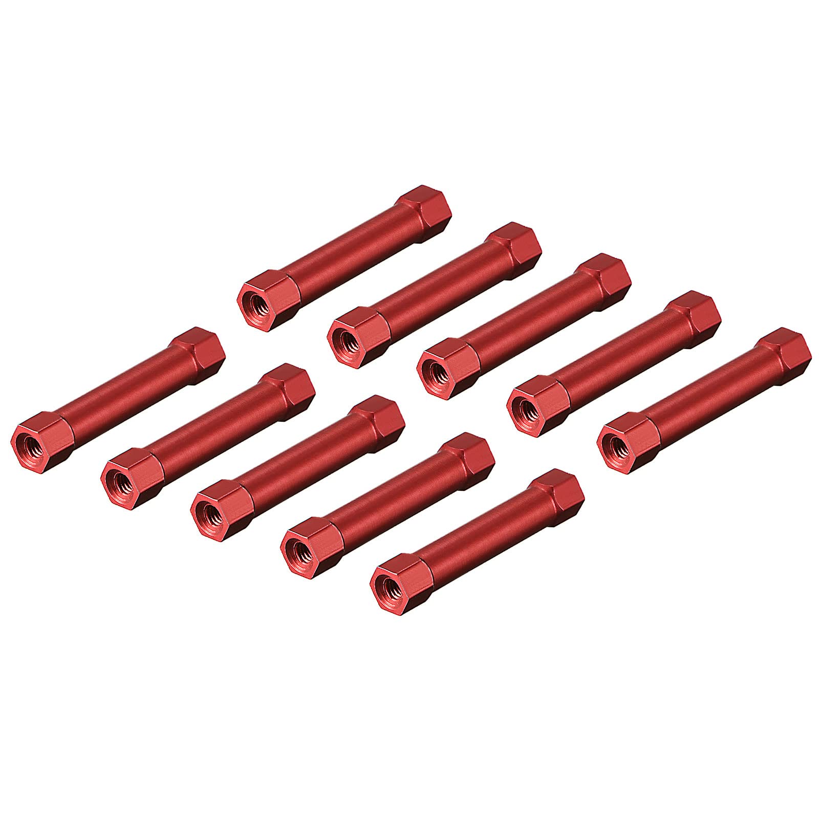 DMiotech 10 Pack M3x40mm Hex Standoff Hexagon Studs Aluminum Alloy for FPV/RC/PCB, Red