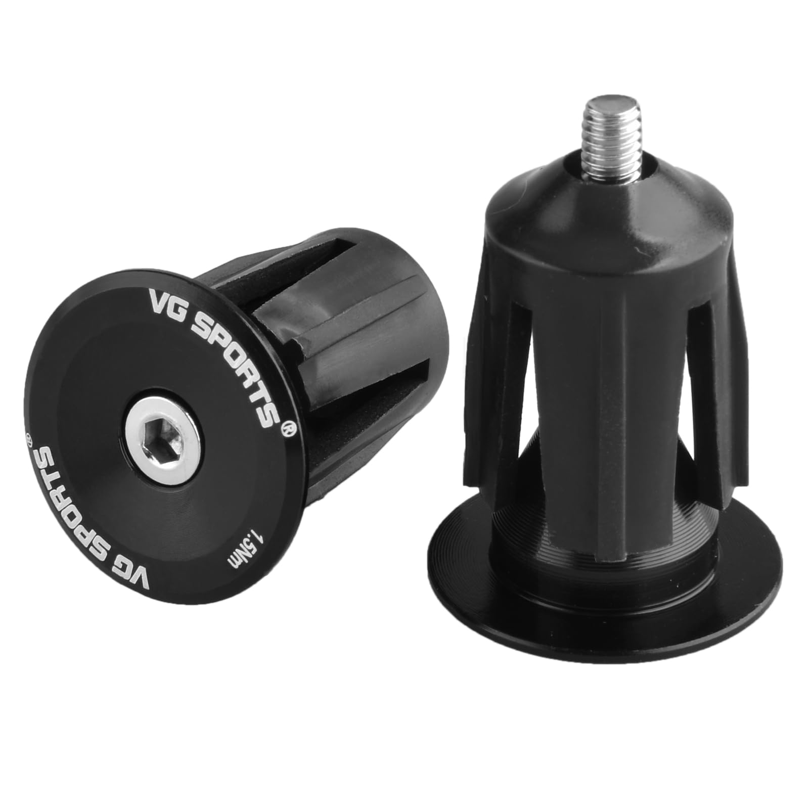 TRIWONDER Bicycle Bar End Plugs Aluminum Handlebar Caps Bike Handlebar Grips for Most Mountain Bike Road Bike (Black - 23.5mm)