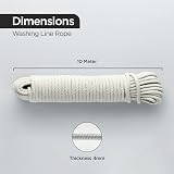 Besto 10M Cotton Rope Outdoor Laundry Line 4mm Multipurpose Soft & Strong view 2