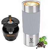 Yawbay Travel Coffee Mug with 360°Lid, Travel Coffee Tumbler 16 oz Leak Proof, Stainless Steel Insulated Travel Mugs for Hot and Cold Spill Proof Leak Proof(Grey)