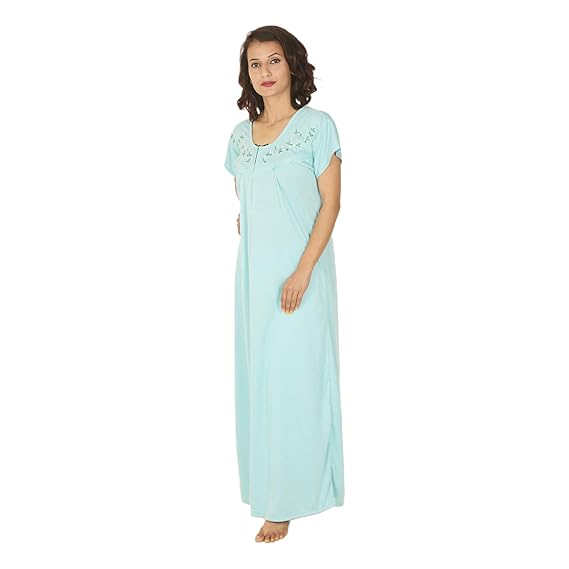Nightgown Sleepwear Maxi Maternity Pregnancy Wear Breastfeeding Nursing Feeding Nighties for Women | Cotton Nightdress Full Length Nightwear Dress Nighty Gown