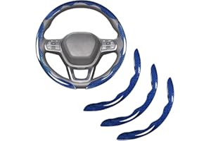 XINLIYA 3PCS/Set Carbon Fiber Car Steering Wheel Covers, Clip on Segmented Butterfly Vehicle Steer Wheel Protector, Anti-Skid