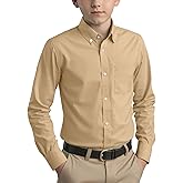 Spring&Gege Boys Long Sleeve Uniform Woven Twill Button Down Shirt