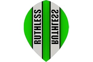 Ruthless RX Panel | Extra Strong 100 Micron | Clear Pear Shape, Green, 10 Sets of 3 Flights (10XF3532)