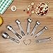 Ace Bright Stainless Steel Measuring Spoons, Set of 7 Stackable Measure Spoon for Dry and Liquid Ingredients, Etched Marked Baking Cooking Spoon with Detachable Ring Holder