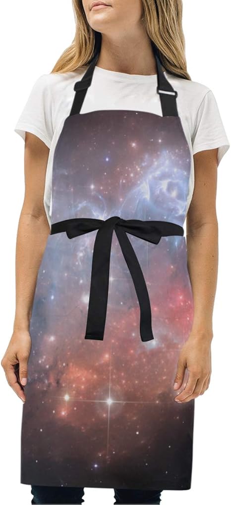 Amazon Ninehasa エプロン 宇宙背景星雲星3 Dイラスト 首掛け シンプルエプロン 動きやすい 仕事用 家庭用 シワになりにくい 男女兼用 エプロン オンライン通販