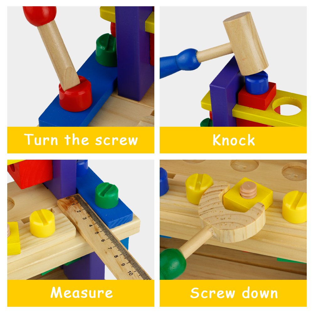 Herramientas Juguetes de Madera del Banco de Trabajo Bloques