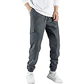 OYOANGLE Men's Casual Drawstring Elastic Waist Cargo Pants Flap Pocket Street Trousers Baggy Jogger