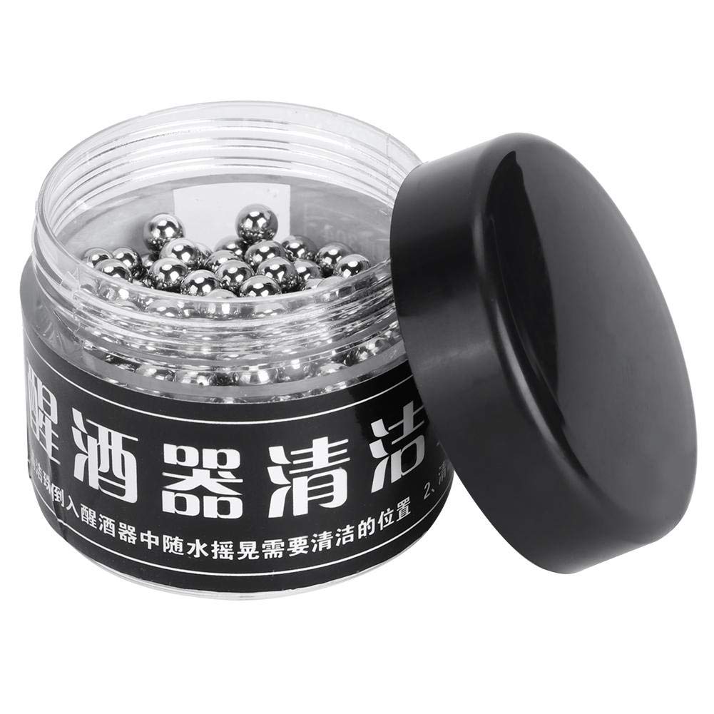 Qinlorgon 300Pcs Carafe Cleaning Beads,Reusable Effective 4Mm Decanter Cleaning Ball For Bottles Decanter Stainless Steel Thermal Bottles