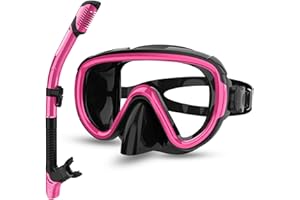 Bairuifu 2024 Version Professional Snorkeling Gear for Adults, Dry Snorkel Set, Anti-Fog/Panoramic View/Anti-Leak Tempered Glass Scuba Diving Mask, Professional Snorkel Mask