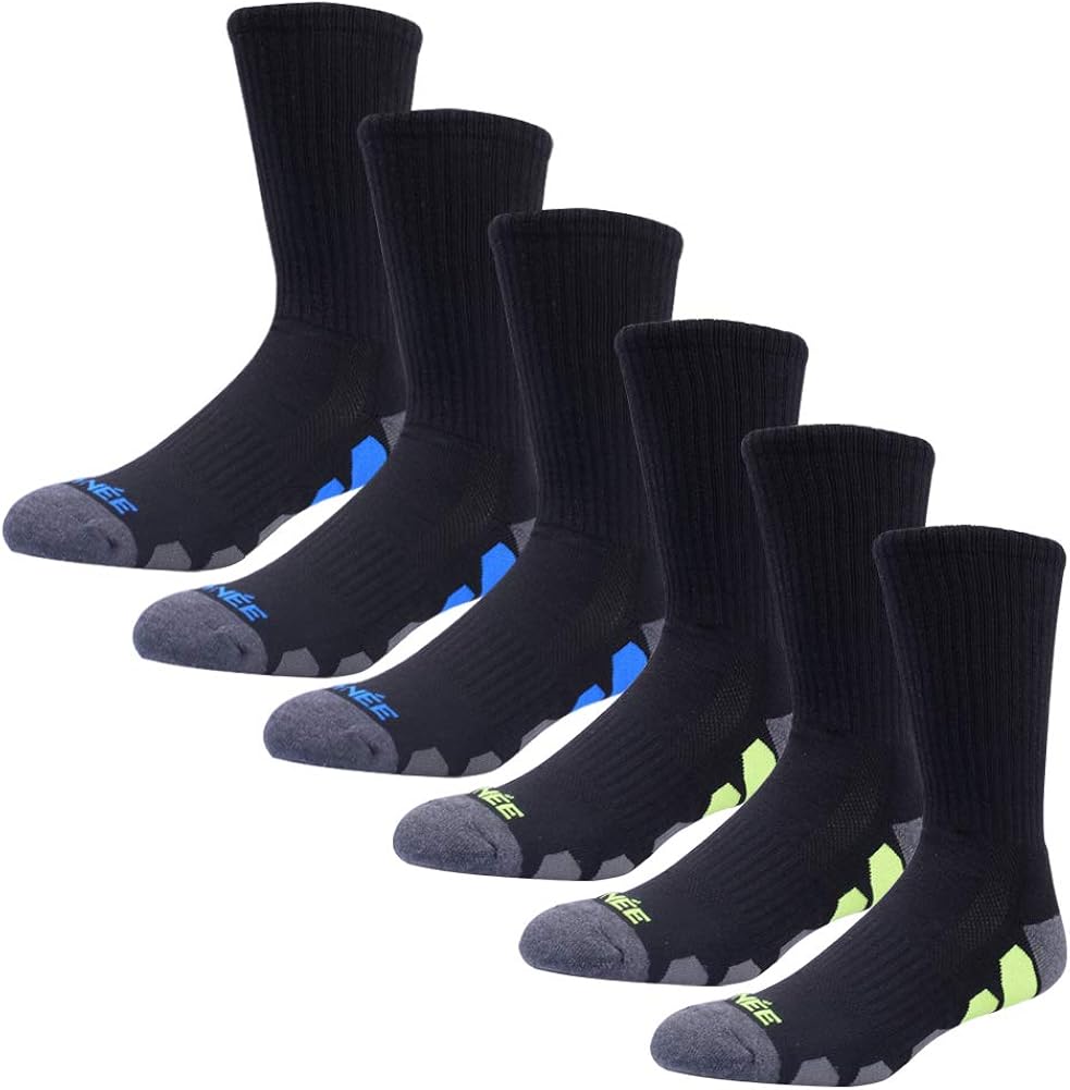 JOYNÉE Mens Athletic Crew Socks with Cushion for Running