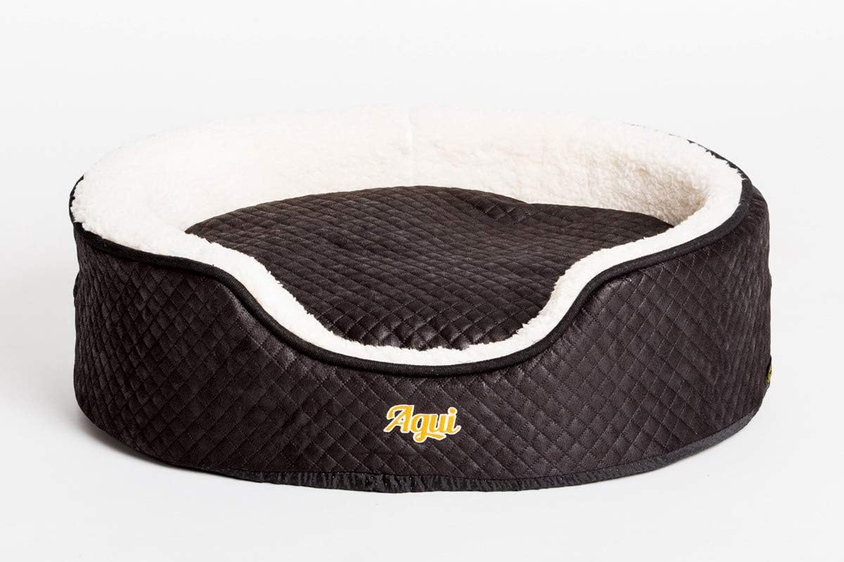 Agui AG10003 Diamond Oval Bed for Pets 45 x 35 x 12 cm, S, Black
