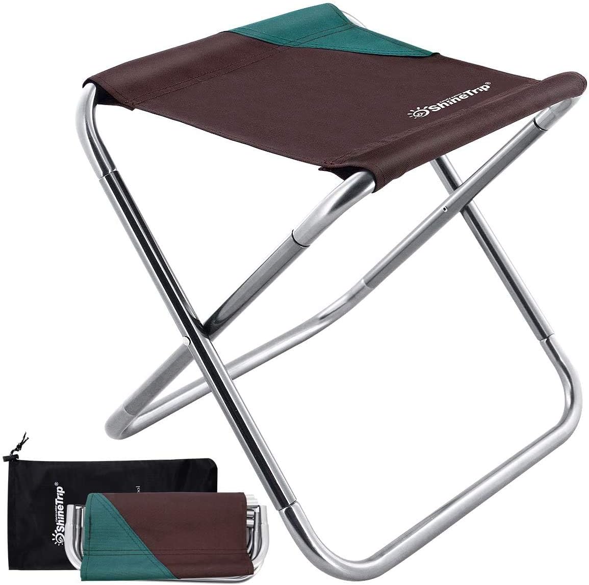 Portable Lightweight Camping Folding Stools with Carrying Bag, Small Foldable Fishing Seat Camping Footstool Fold Up Stool Chairs for Camping, Fishing, Picnic, Garden, Barbeque Brown