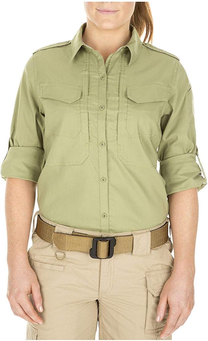 5.11 Tactical Women's Spitfire Shooting Shirt, Flex-Tac Canvas, Teflon Finish Fabric, Style 62377: Clothing