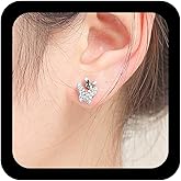 Andelaisi Boho Crystal Butterfly Earrings Silver Rhinestone Butterfly Studs Earring Sparkly Cz Paved Earrings Minimalist Butterfly Animal Earrings Jewelry for Women