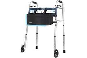 AGRISH Folding Narrow Walker for Seniors – Width & Height Adjustable Walker, Lightweight Standard Walker for Elderly, Walkers for Seniors, Disabled, Bariatric