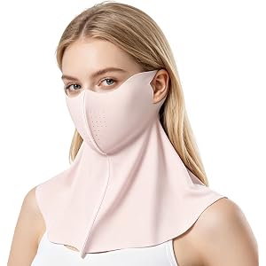 UPF 50+ Sun Protection Face Mask with Neck Coverage, UV Cooling Face Cover Mask Breathable Design for Outdoor Activities
