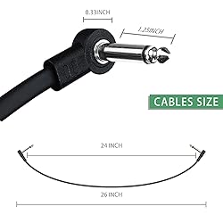 GOGHOST 24 Inch Guitar Patch Cables, 1/4" TS Right
