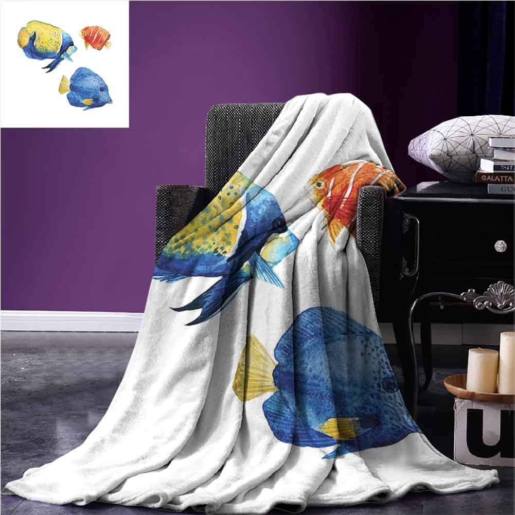 Fish Lightweight Blanket Tropical Aquarium Life Discus Fish and Goldfish in
