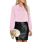 CZYINXIAN Womens Dressy Chiffon Blouse Business Work Casual Tie Neck Shirt Tops