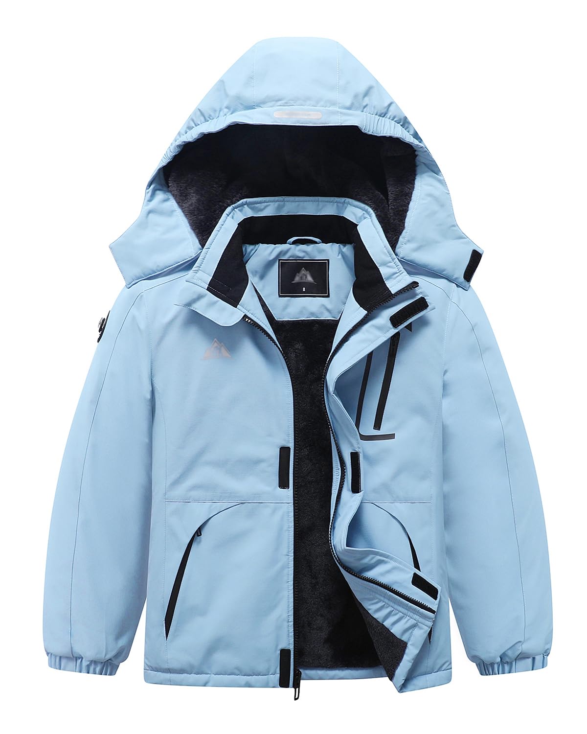 IDTALHZY Kid's Ski Jacket Waterproof Winter Coat Boy's and Girl's Fleece Snowboarding Jackets with Detachable Hood Image