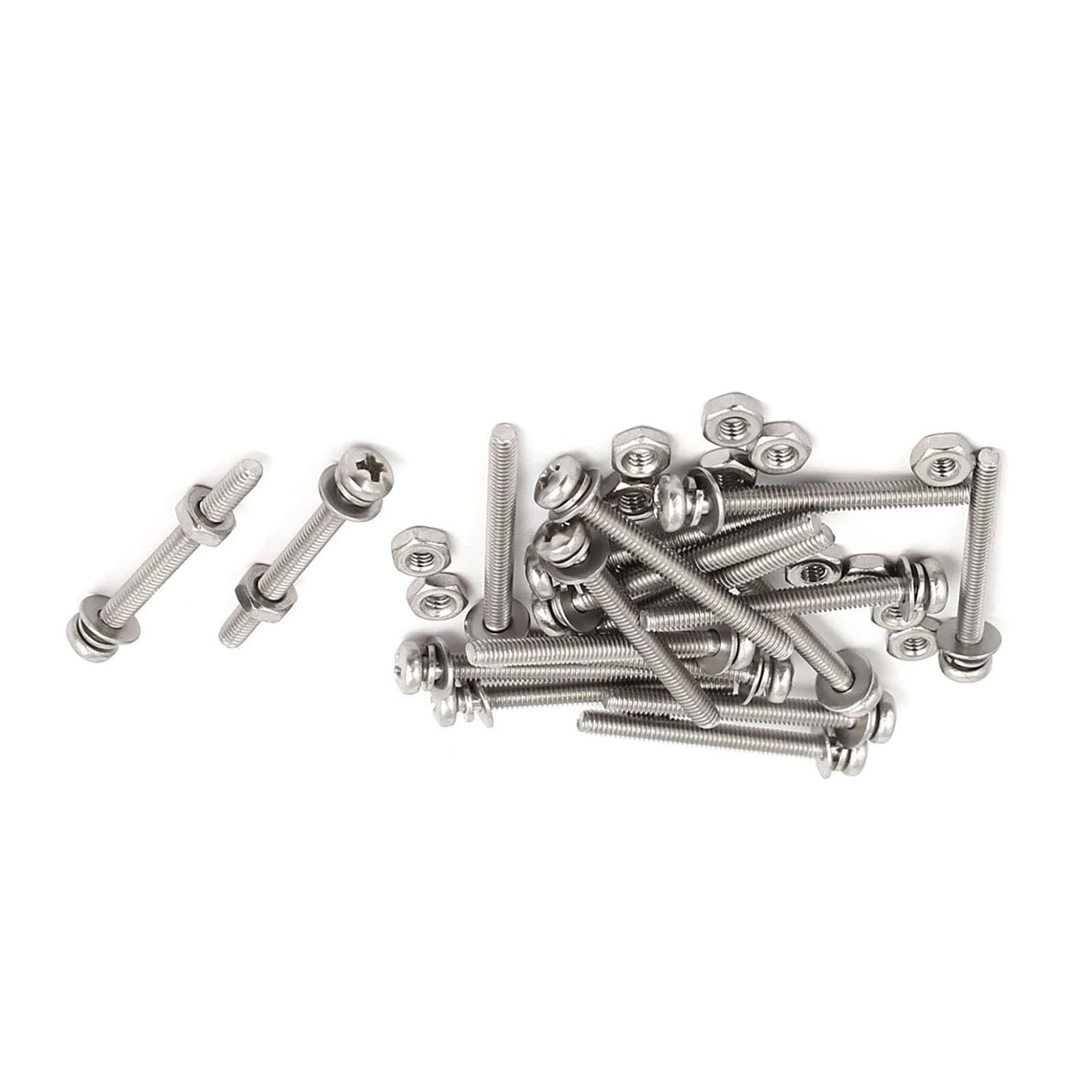 TA-VIGOR 18Pcs M2.5 x 25mm Screw Assortment Kit, 304 Stainless Steel Phillips Pan Head Bolt Screw Nut Washer for Professionals, Amateurs, Landlords, Repairmen, Wood Furniture Appliances and DIY — image 1