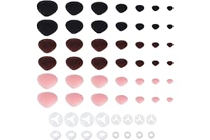 PH PandaHall 7 Sizes Flocking Safety Noses, 96pcs Crafts Noses 3 Colors Amigurumi Nose Velvet Animal Nose with Washers for Te