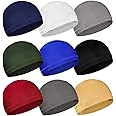 YOHITOP 9 Pieces Helmet Liner Skull Cap Running Hats Sweat Wicking Hats Milk Silk Cycling Skull Caps for Men and Women