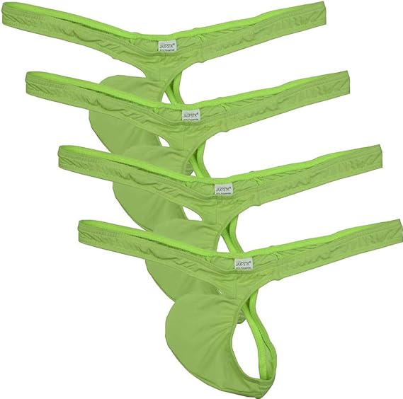JAXFSTK 4Pack Sexy Men's Sports Thong Bikini Underwear Narrow Front