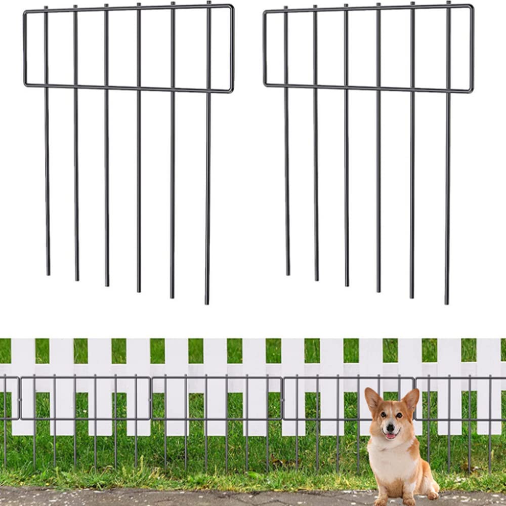 10 Pack Garden Animal Barrier Fence,Rustproof Metal Anti Doggie Digging Garden Border,Dogs Rabbits Blocker Fence for Outdoor Yard,Total 10.8ft(L) x 17inch(H)