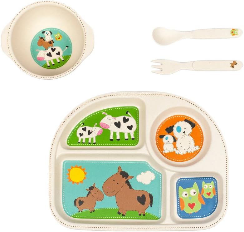 Bamboozle Tiny Footprints Farm Friends Dinner Set