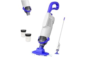 NICHRO Cordless Pool Vacuum for Above Ground Pool, 60W Rechargeable Handheld Pool Vacuum Cleaner with Pole & 18GPM Suction, Spa Vacuum for Hot Tub, Above Ground/Inground Pools