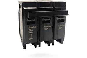 TLMATHUS Q360 60-Amp Three Pole Type QP Circuit Breaker Plug-in Mount Standard MCB Thermal Magnetic Protection, 10KA 120/240V, Compatible with Siemens PL and ES Series Load Centers(3P 60A)