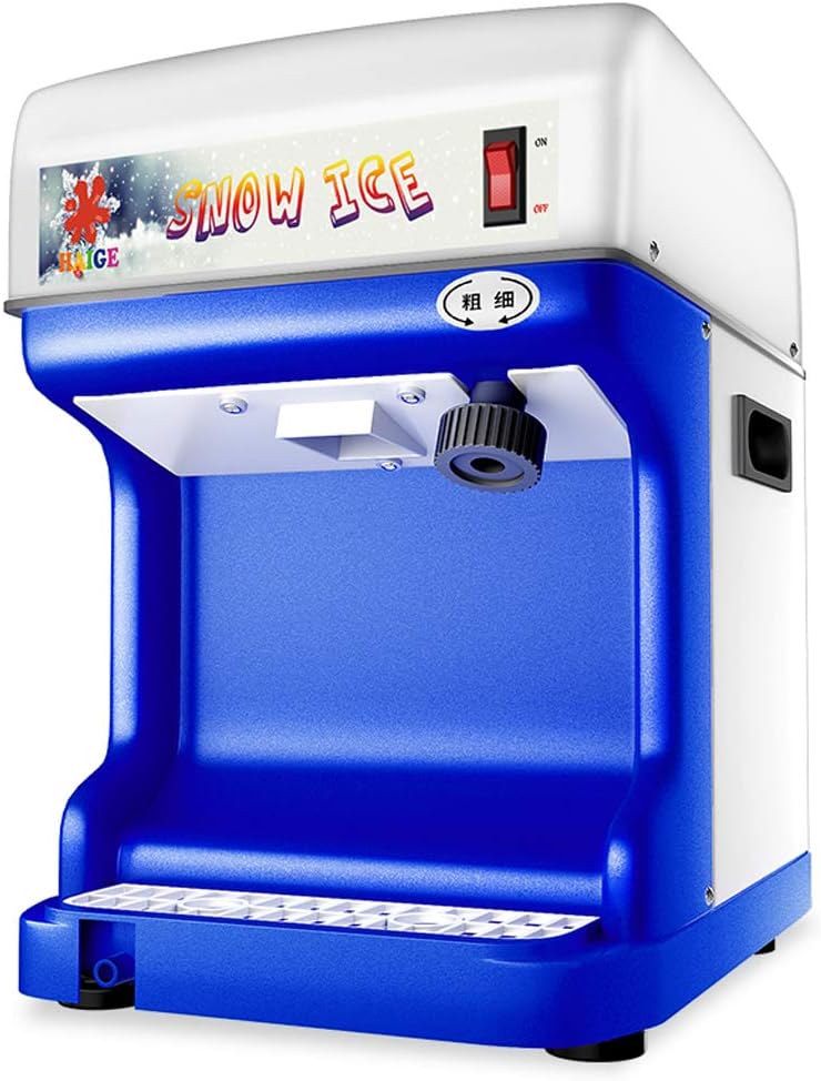Lxn Commercial Ice Shaver Snow Cone Maker Ice Shaving Machine Tabletop Shaved Ice Crusher, 238lbs 250W Perfect For Parties Events(White/Blue)