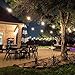 Amico 48FT LED Outdoor String Lights Weatherproof Vintage Dimmable Edison Plastic Bulbs with 15 Sockets