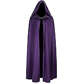 JPXH Medieval Cloak with Hood Renaissance Cape for Men and Women Halloween Costume