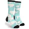 Lovely Beluga Whale Men Women Casual Crazy Funny Athletic Sport Colorful Fancy Novelty Graphic Crew Tube Socks