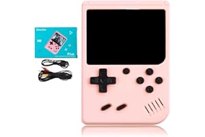 Niville Retro Handheld Game Console with Gamepad,Gameboy Color with 500 Classic Games,Video Gaming Support for Connecting TV & Two Players (Pink)