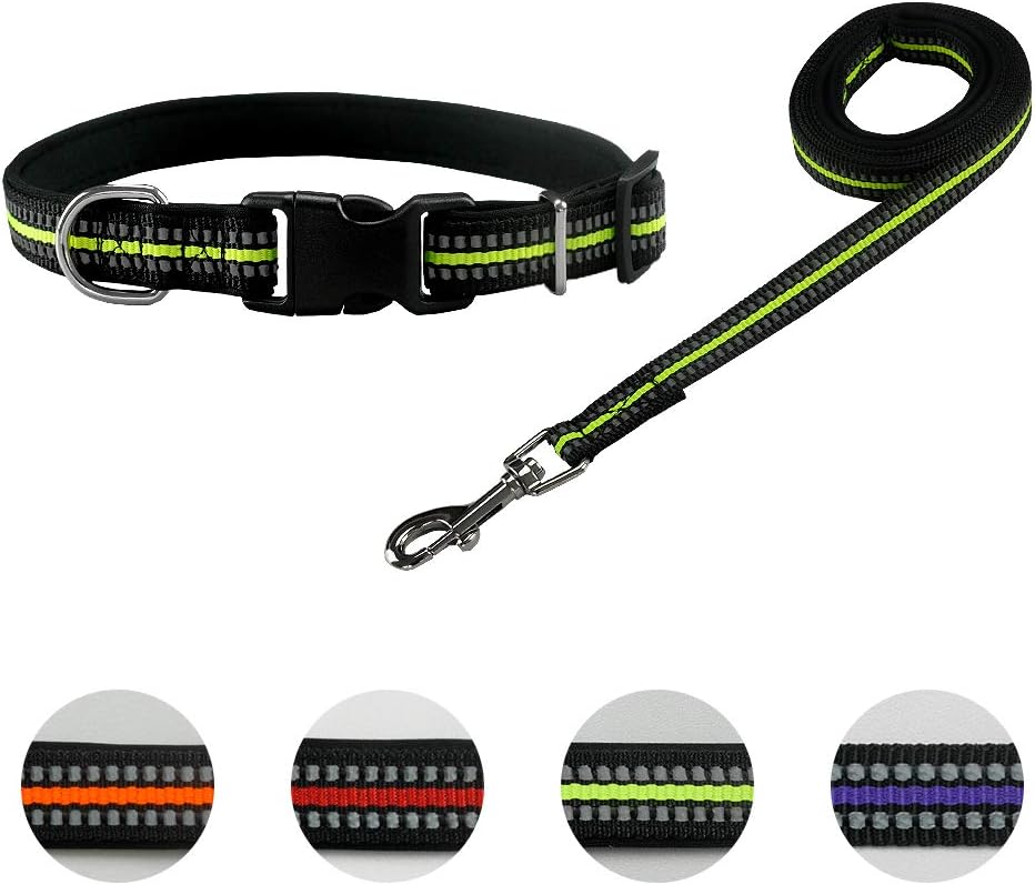 Ihoming Dog Collar and Leash Combo in Bohemia, Morocco, Floral and Dot Style Fit Small, Medium and Large Pets