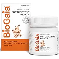 BioGaia Probiotic Chewable Tablets for Digestive Health | Lemon-Lime | 30-Day Supply/Chewable Tablets | For Adults & Kids | I