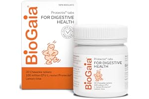BioGaia Probiotic Chewable Tablets for Digestive Health | Lemon-Lime | 30-Day Supply/Chewable Tablets | For Adults & Kids | I