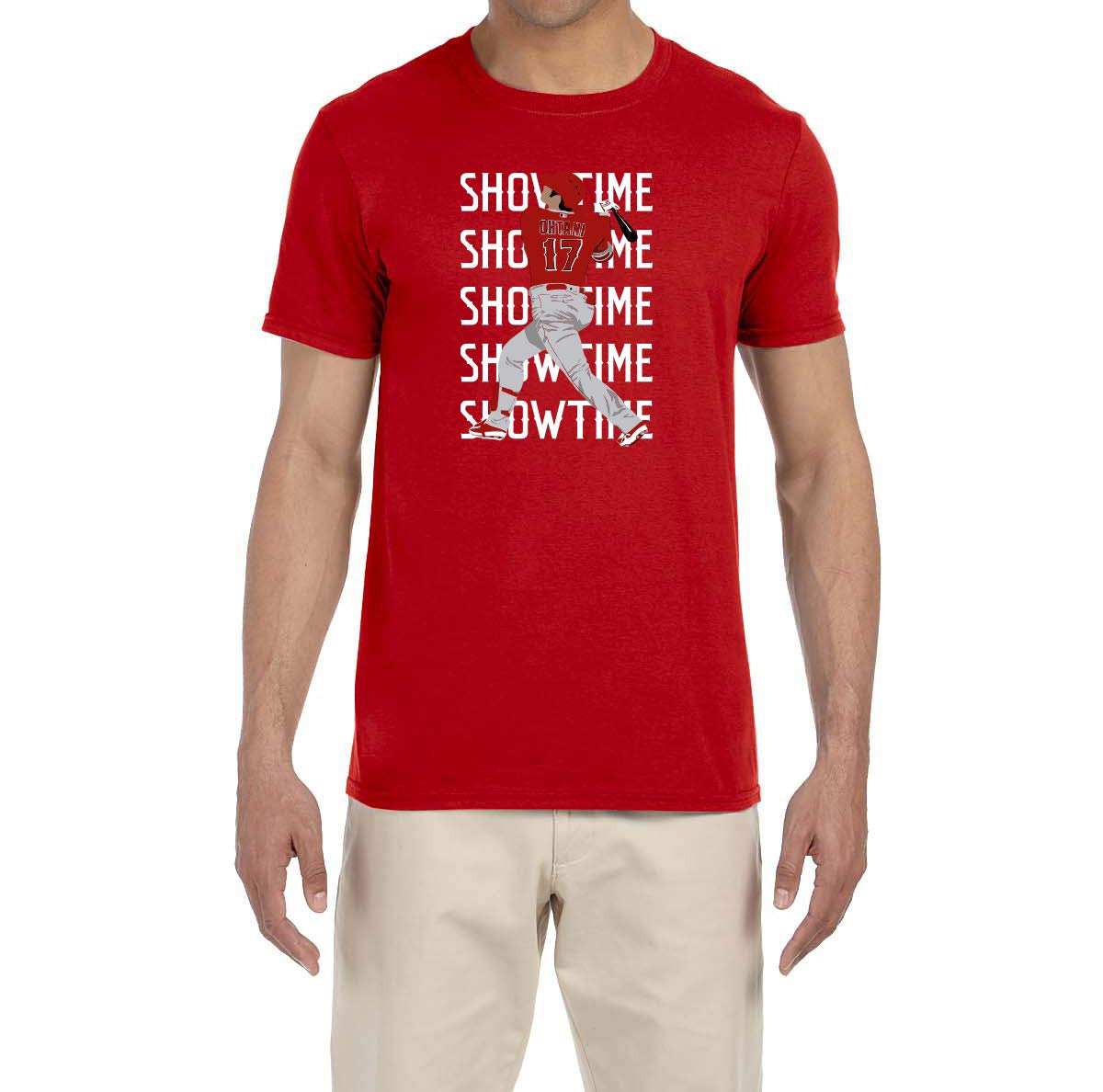 Red Los Angeles Showtime Text Pic T Shirt