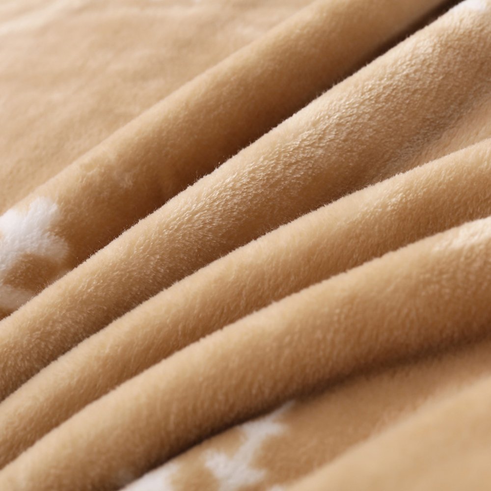 MYLUNE HOME Faux Fur Mink Fleece Blanket Throws Quilt with Snowflakes Pattern for Bedroom Living Rooms Sofa Full/Queen/King Size