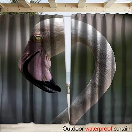 Amazon Com Warmfamily Outdoor Blackout Curtain Flamingo In