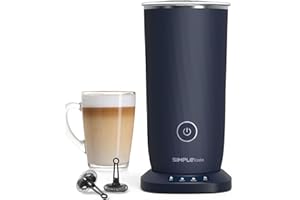 SIMPLETASTE Milk Frother, 4-in-1 Electric Milk Frother and Steamer, Automatic Warm and Cold Foam Maker and Milk Warmer for Latte, Cappuccinos, Macchiato, Dark Blue